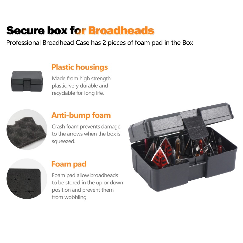 Broadhead Case  Arrowheads Box (18 slots)