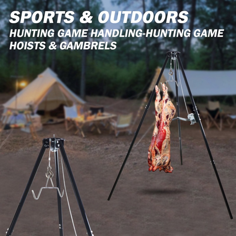 Tripod Game Hoist With Gambrel And Manual Winch
