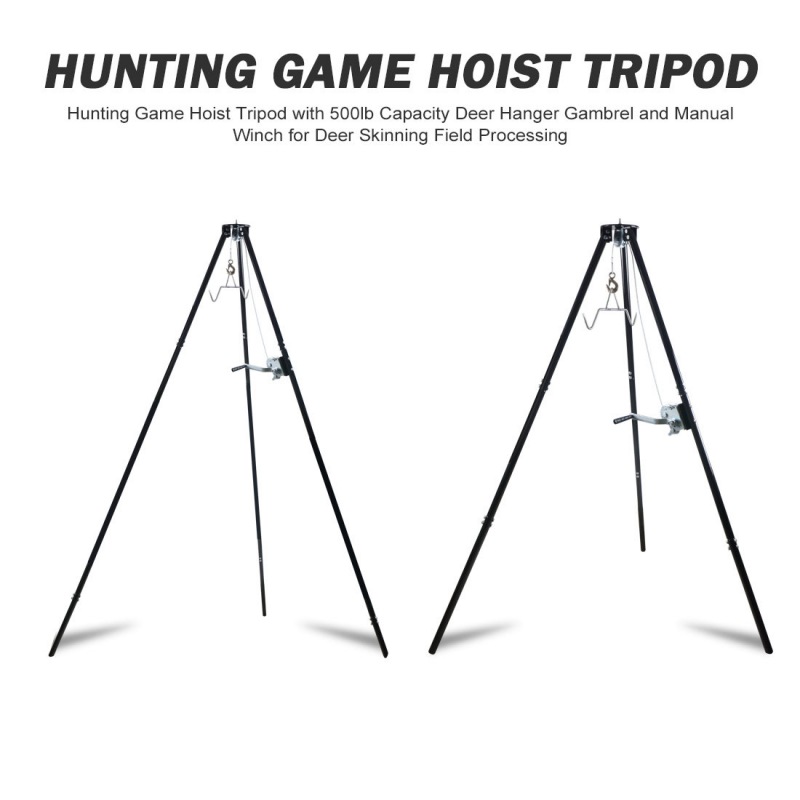 Tripod Game Hoist With Gambrel And Manual Winch