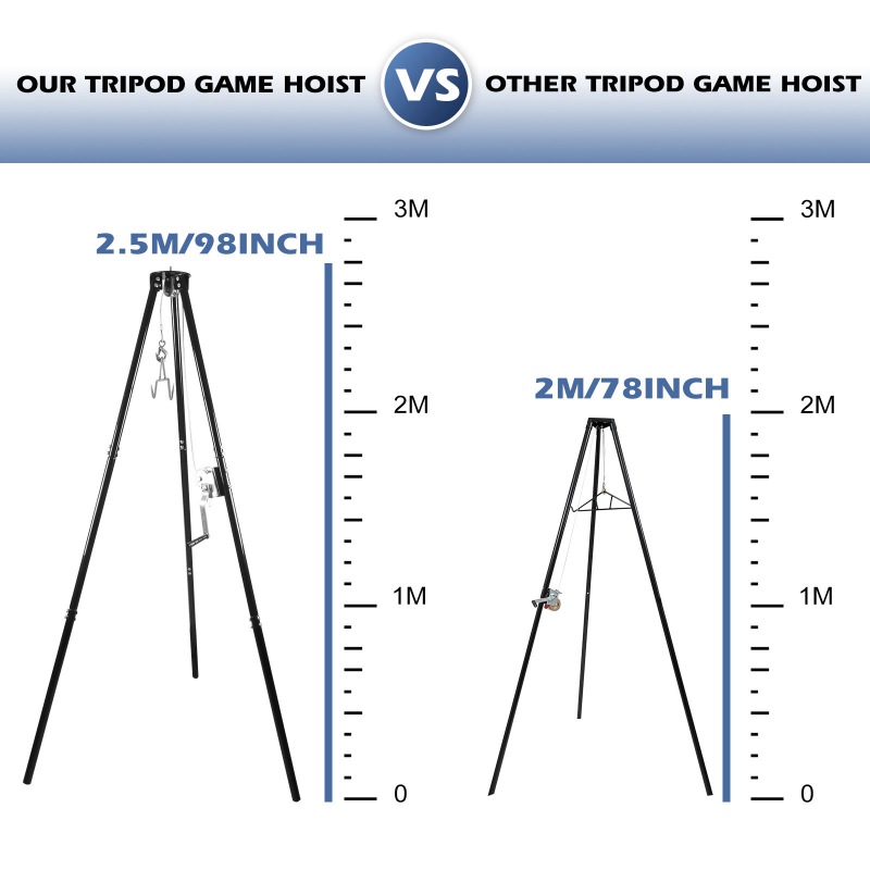 Tripod Game Hoist With Gambrel And Manual Winch