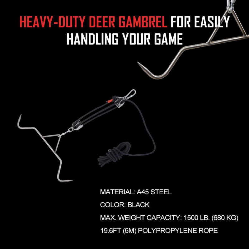 Hunting Game Pulley Hoist Lift System(Black)