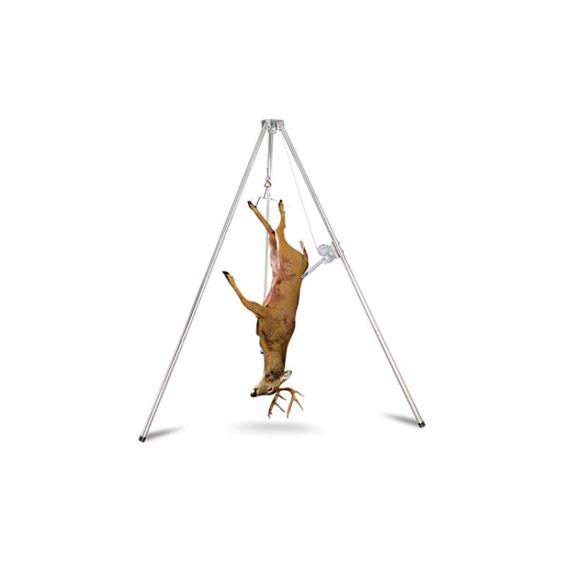 Stainless Steel Tripod Game Hoist With Gambrel And Manual Winch