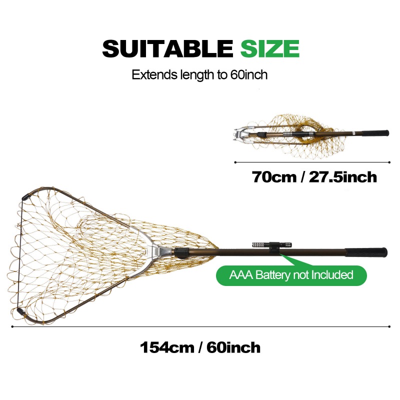 Animal Catch Net with LED Light Kit(Extendable and Foldable)