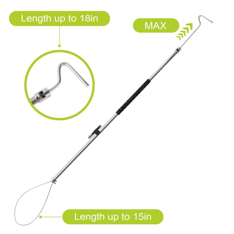 Dog Catch Pole(Black Non-Slip Sheath, LED light)