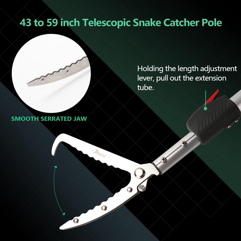 Snake Tong(Telescopic Pole,Heavy Duty with 43 inch to 59 inch)