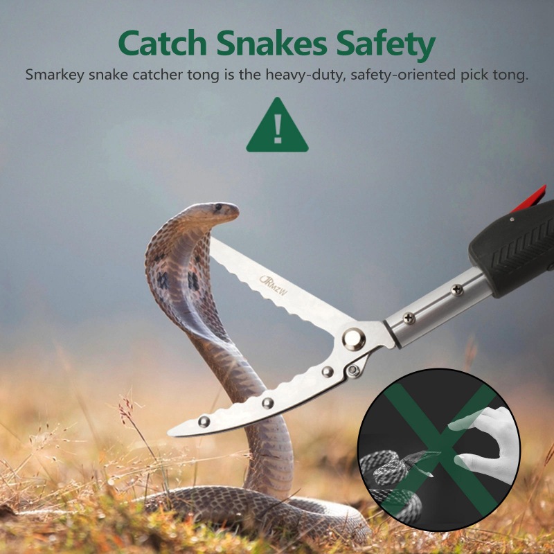 Snake Tong(Telescopic Pole,Heavy Duty with 43 inch to 59 inch)