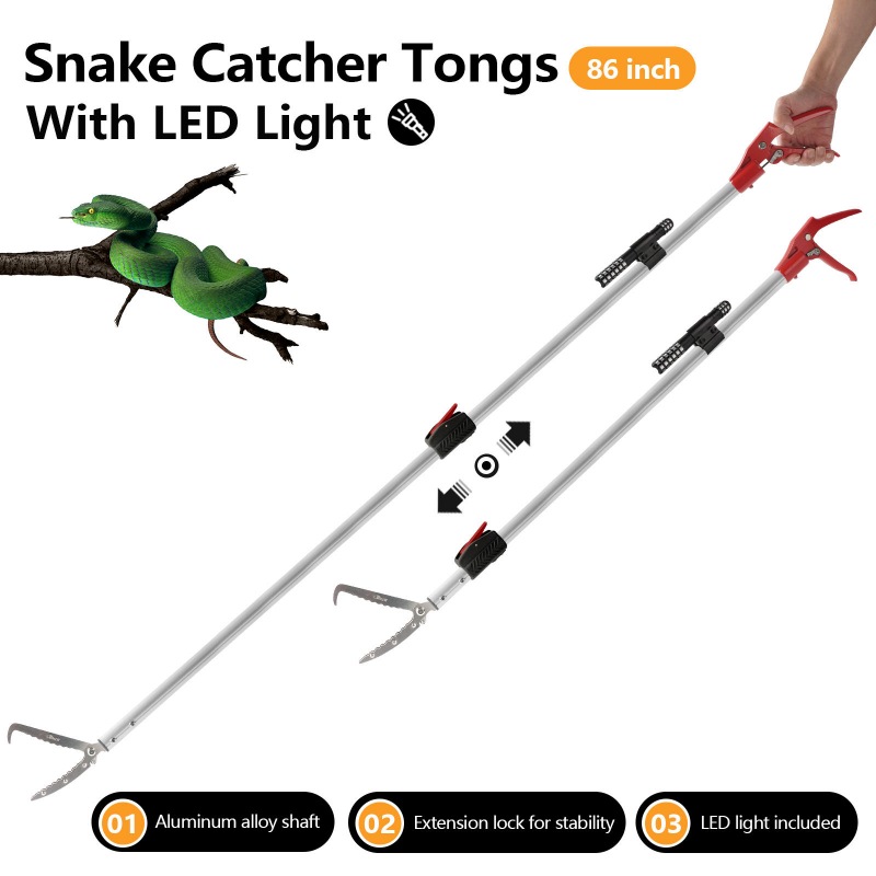 Snake Tong(Telescopic Pole,Heavy Duty with 86 inch)