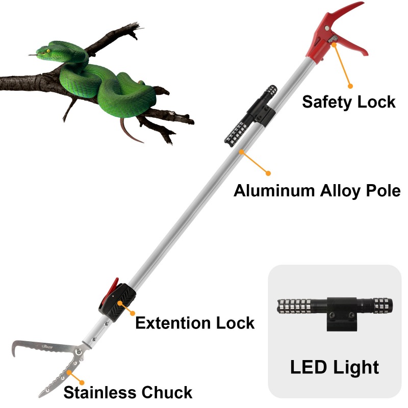 Snake Tong(Telescopic Pole,Heavy Duty with 86 inch)