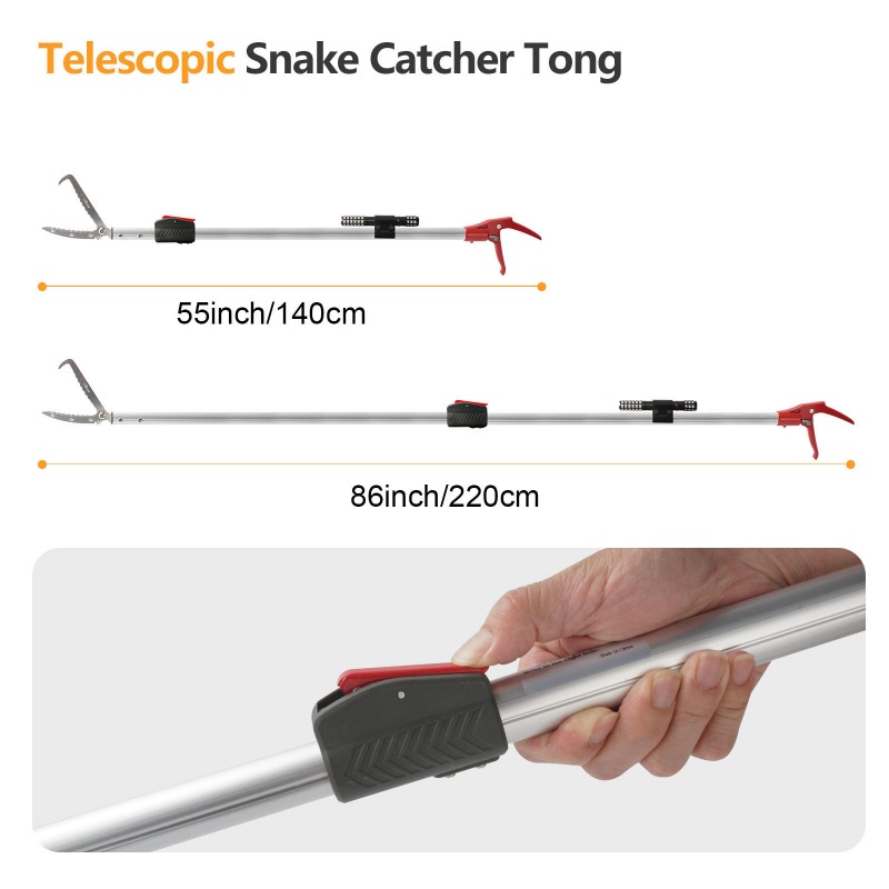 Snake Tong(Telescopic Pole,Heavy Duty with 86 inch)
