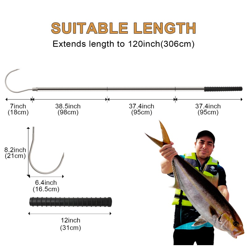 Fishing Gaff(Stainless Steel,long and heavy duty)