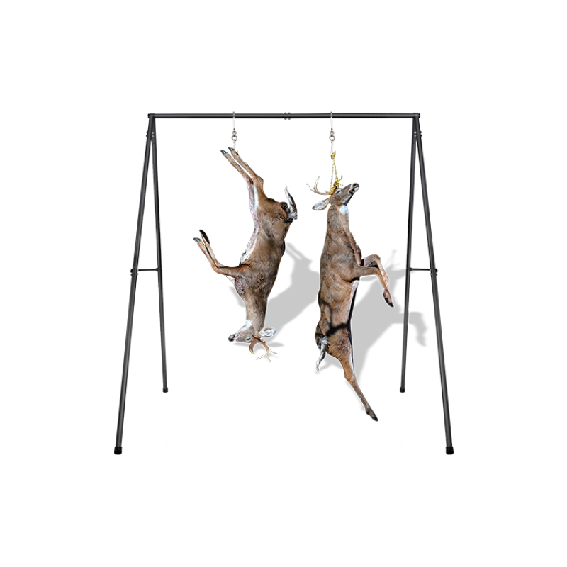 Sturdy Deer Game Hanger Hoist: A Tripod Stand for Deer Hanging, Skinning, and Butchering, Equipped with Two Meat Hooks for Hunting, Fishing, and Animal Dressing - Built for Heavy-Duty Use.