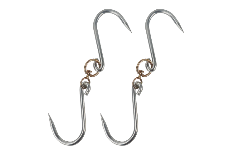 Swiveling Meat Hooks for Tripod Deer Game Hoist: Ideal for Hanging, Smoking, Giant Fish, Meat Processing, and Bacon Hanging.