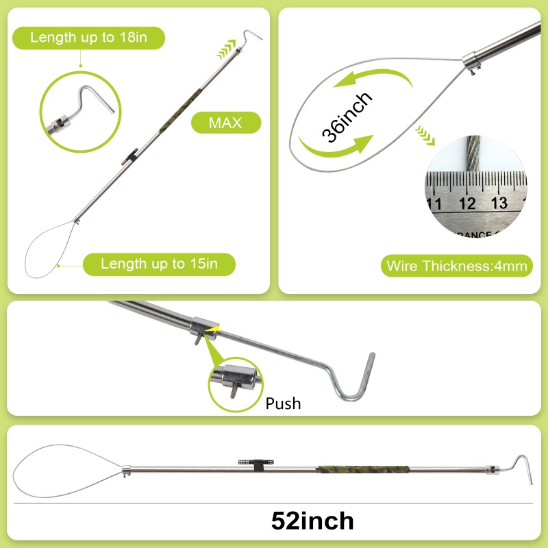 Dog Catcher Pole, Animal Catch Pole, Animal Control Tool Kit for Dogs, Pig, Fox, Hog and Other Wildlife 45 inchs